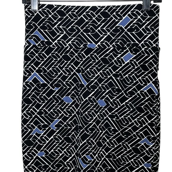 LuLaRoe Womens Skirt XS Pencil Straight Black Blue Stretch Work Casual Fall - Picture 4 of 8